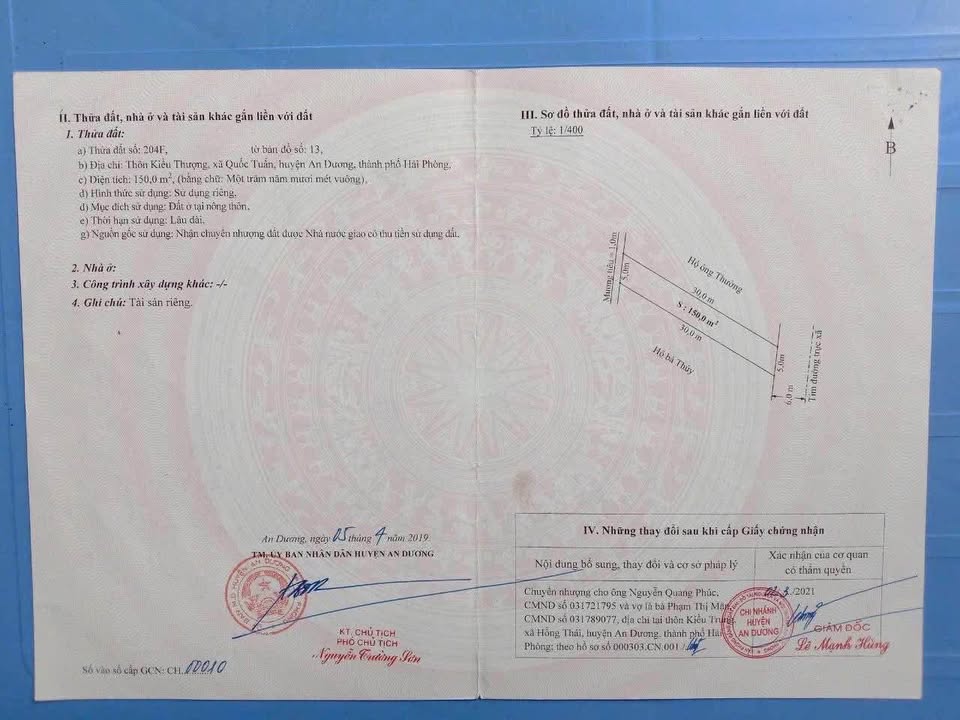 Đất mặt tiền xã Quốc Tuấn, An Dương 150m² - Kinh doanh thuận lợi ngay!