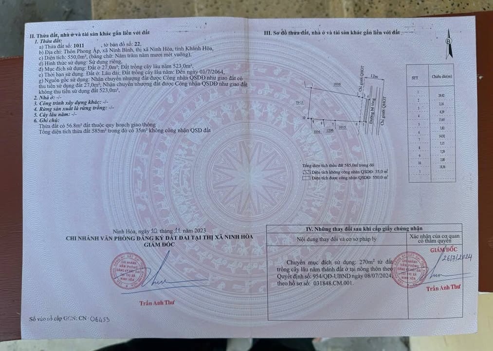 Đất thổ cư 550m² tại Thôn Phong Ấp, xã Ninh Bình - Vị trí cao ráo, không ngập lụt!