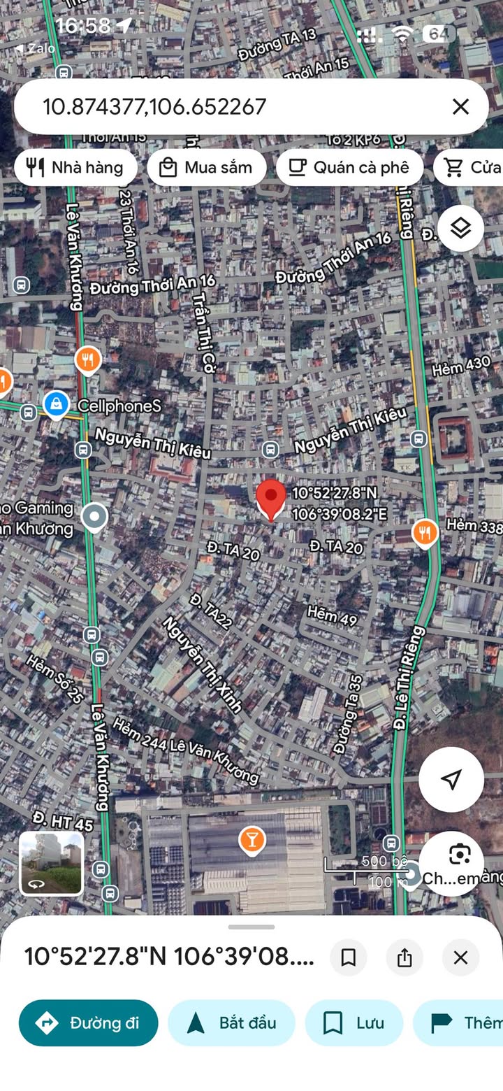 Đất nền Thới An, Quận 12, 55.8m² giá 4.45 tỷ - Cơ hội đầu tư hấp dẫn!