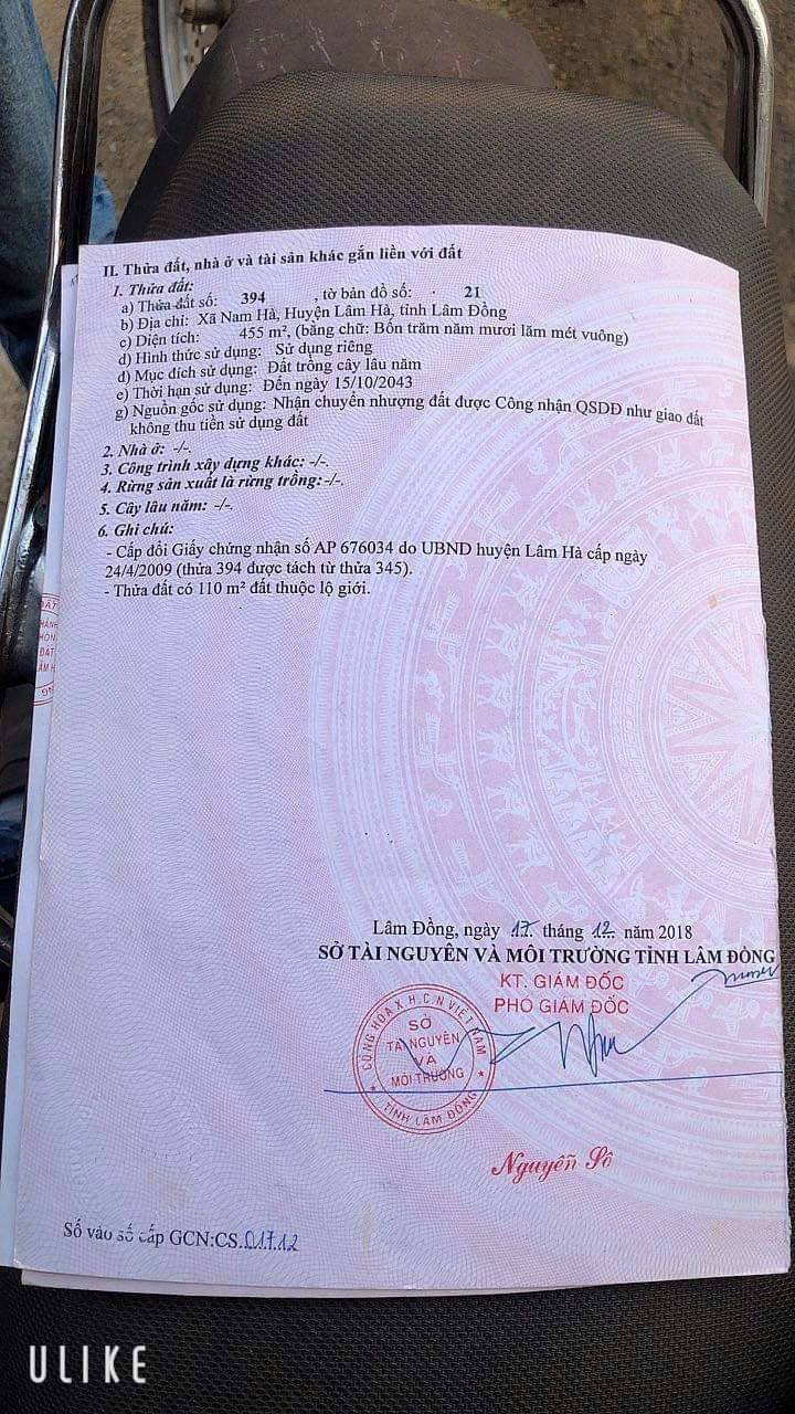 Đất nền 500m² mặt đường nhựa xã Nam Hà, Lâm Hà giá 2 tỷ - Đầu tư sinh lời ngay!