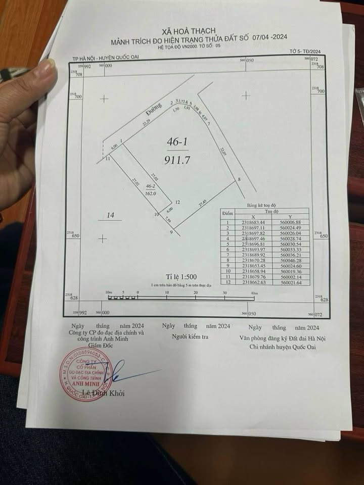 Đất thổ cư Hòa Thạch, Quốc Oai 160m² giá 1.6 tỷ - Đầu tư sinh lời ngay!