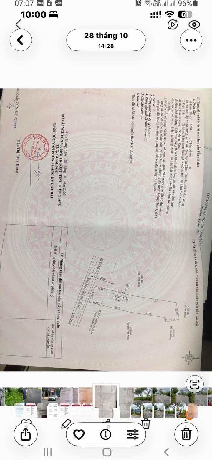 Đất thổ cư Châu Thành Kiên Giang 2105m² giá 659.4 triệu - Cơ hội đầu tư tuyệt vời!