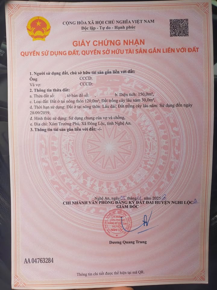 Đất nền Nghi Trường 150m² giá thỏa thuận - Đường nhựa 7m thông thoáng!