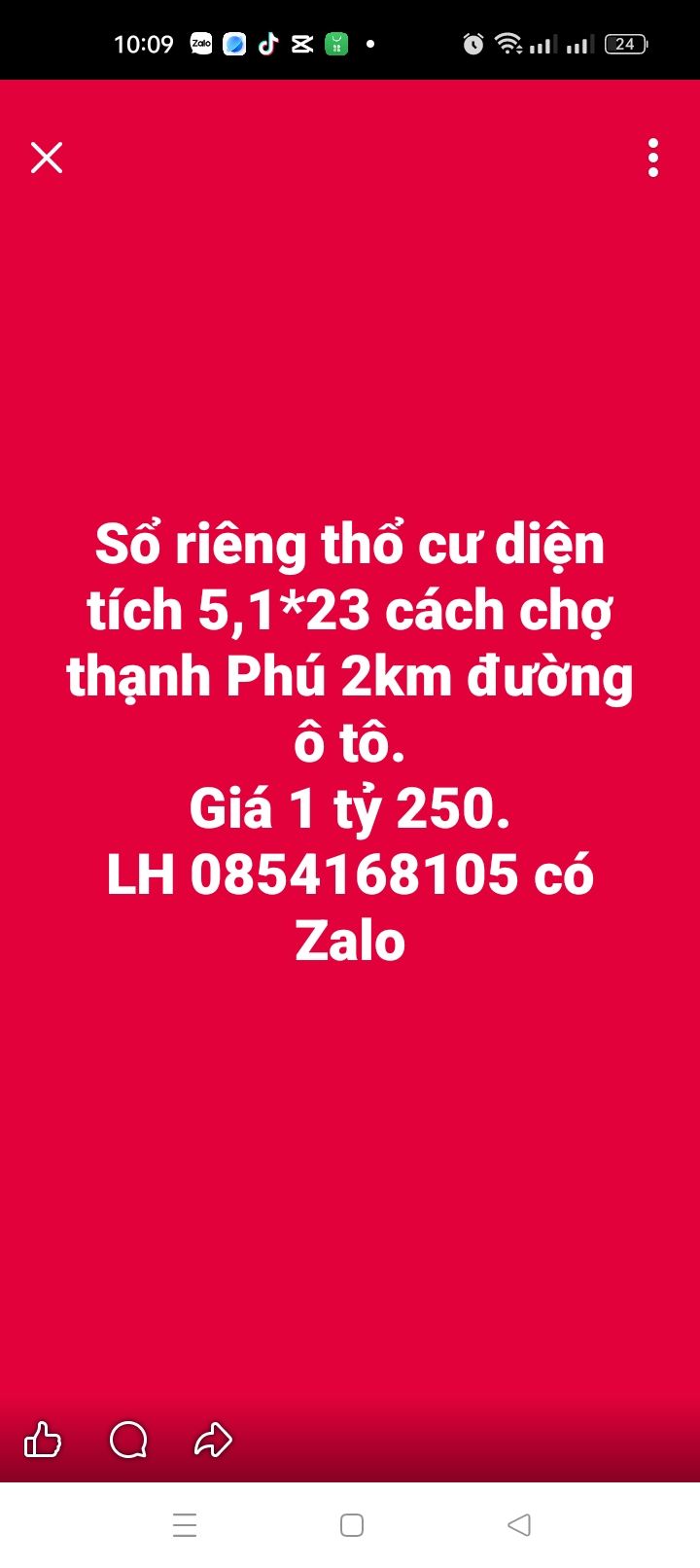 Đất thổ cư Thạnh Phú Vĩnh Cửu 117m² giá 1.25 tỷ - Sổ đỏ chính chủ, đầu tư sinh lời!