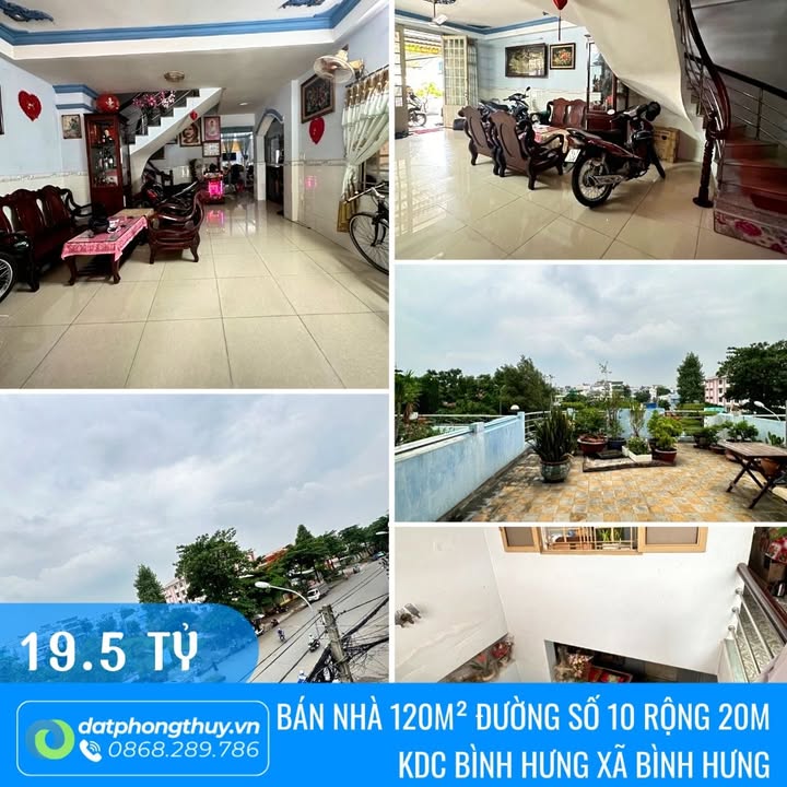 Nhà mặt tiền Đường Số 10, KDC Bình Hưng 120m² giá 19.5 tỷ - Kinh doanh đa ngành dễ dàng!