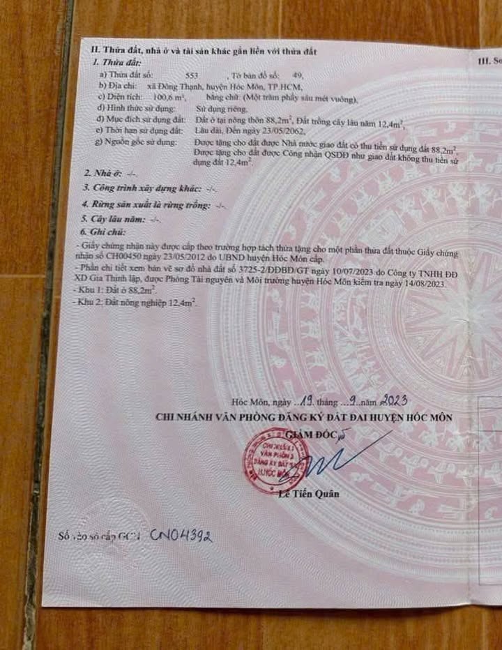 Đất nền ấp 4, Đông Thạnh, Hóc Môn 95m² giá 3.15 tỷ - Đường lớn, vị trí đắc địa!