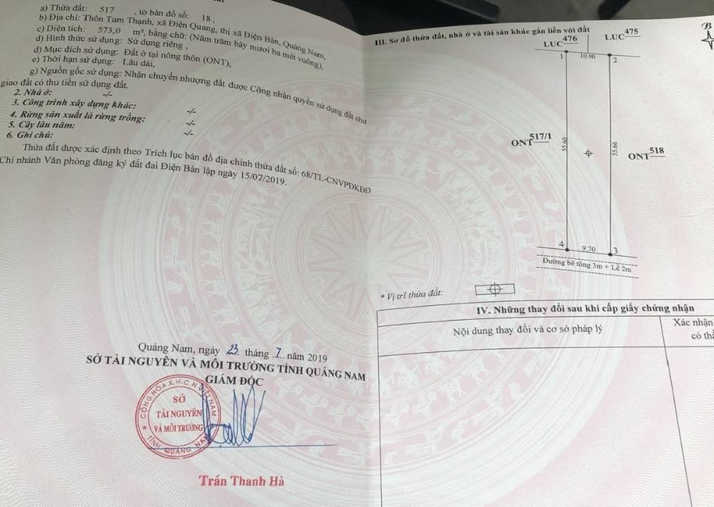 Đất nền chính chủ tại Điện Quang, Điện Bàn, Quảng Nam 573m² - Đầu tư sinh lời ngay!