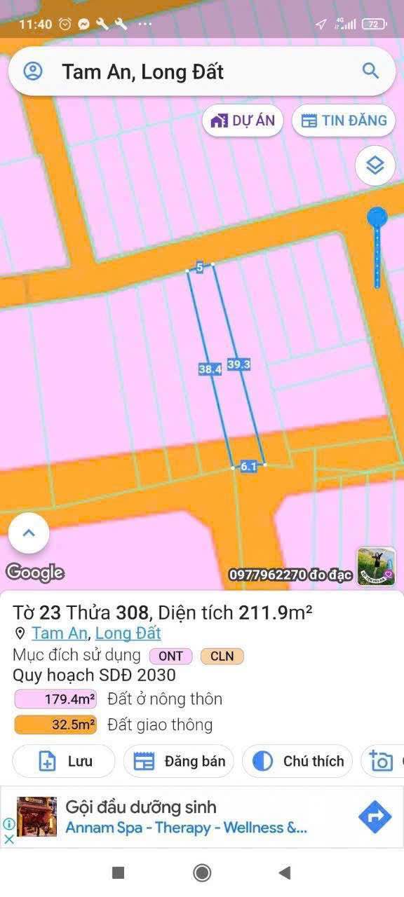 Đất thổ cư Tam Long, xã Tam Phước, 211m² giá 2.3 tỷ - Cơ hội đầu tư vàng!