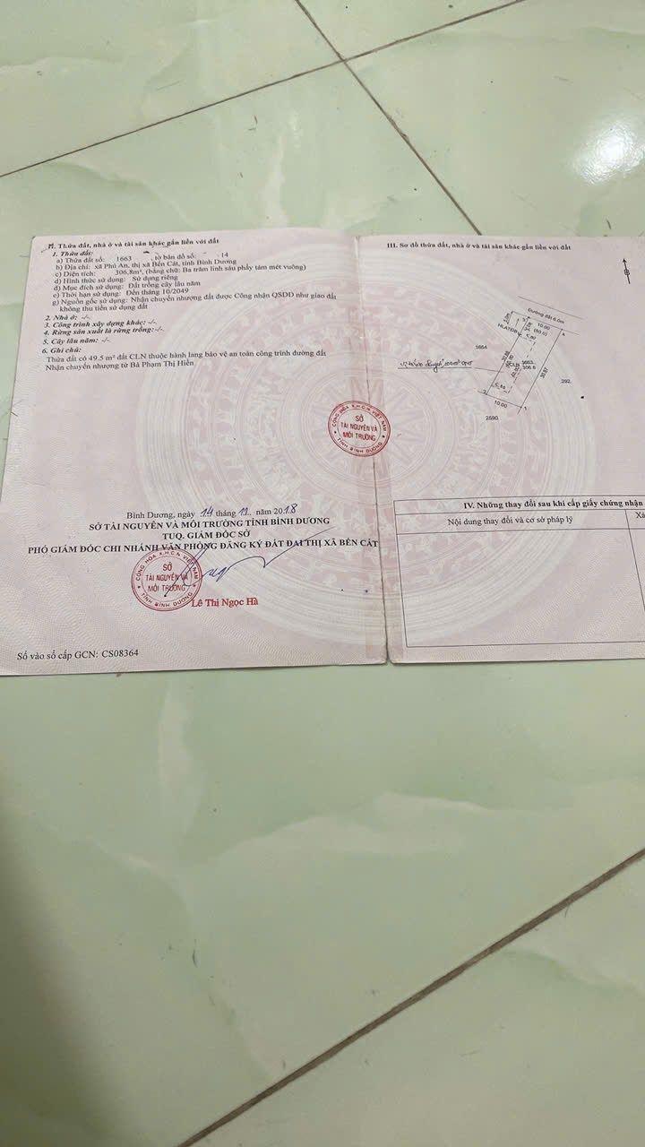 Lô đất mặt tiền đường nhựa 8m Phú An, Bến Cát 300m² giá chỉ 2.8 tỷ - Đầu tư sinh lời ngay!