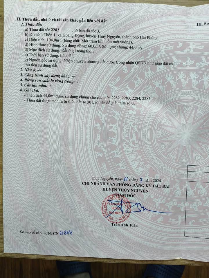 Đất ngõ ô tô Hoàng Động 60m² giá chỉ 950 triệu - Cơ hội đầu tư tuyệt vời!