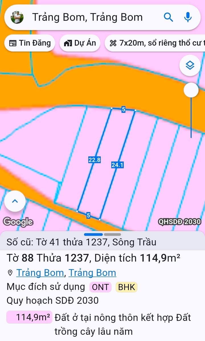 Đất nền Sông Trầu, Trảng Bom 112m² giá 1.2 tỷ - Đầu tư sinh lời ngay!