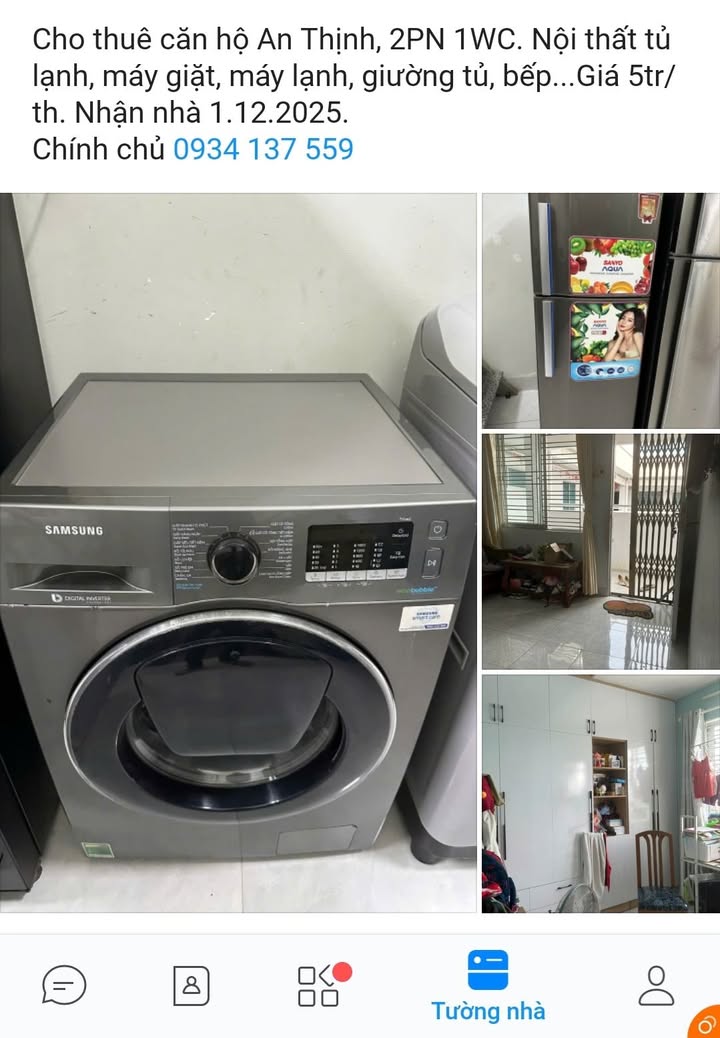 Chung cư An Thịnh Nha Trang 2PN giá 5 triệu - Chính chủ cho thuê ngay!