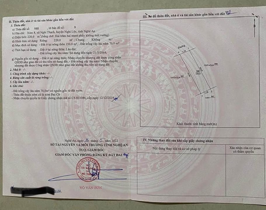 Đất nền xóm 8 xã Nghi Thạch 210m² giá 2.1 tỷ - Cơ hội đầu tư tuyệt vời!