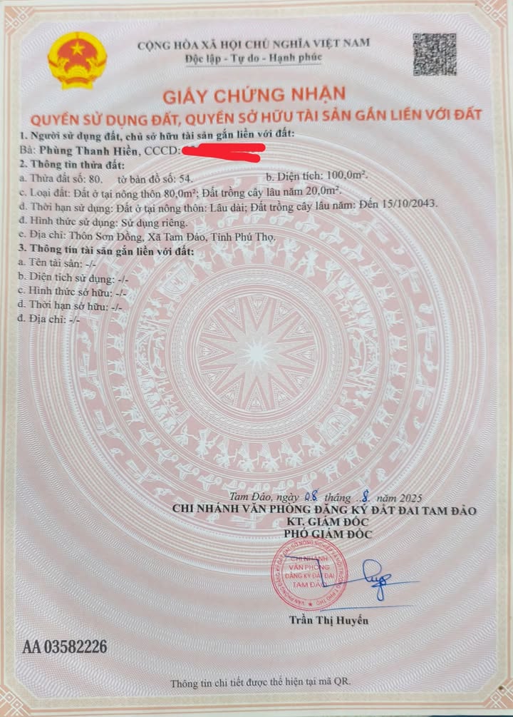 Đất thổ cư Hồ Sơn, Tam Đảo 100m² giá 800 triệu - Chính chủ bán gấp!