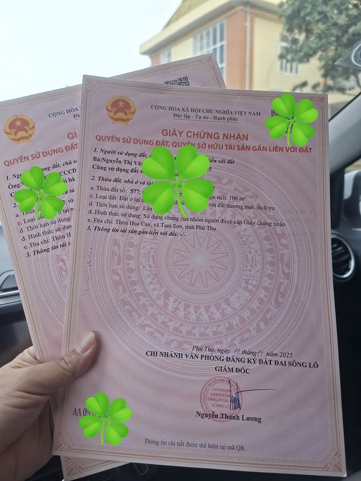 Đất thổ cư 100m² tại Nhạo Sơn, Sông Lô - Giá chỉ 1.6 tỷ, gần chợ và bệnh viện!