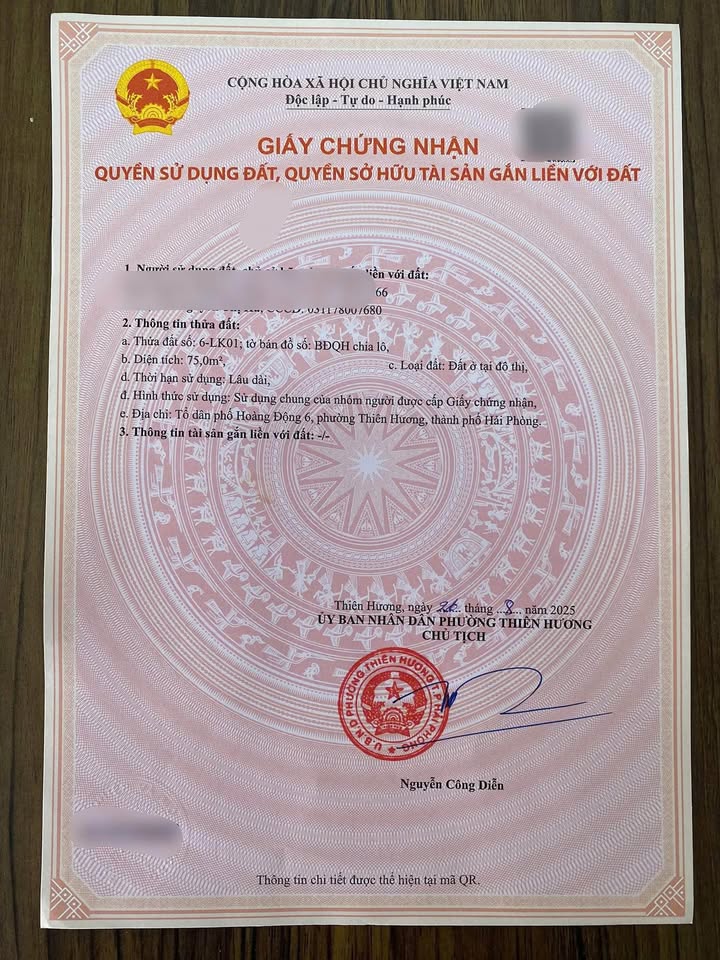 Đất tái định cư Hoàng Động, Thủy Nguyên 75m² giá 2 tỷ - Đầu tư sinh lời ngay!