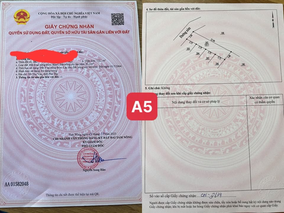 Đất nền khu phố 4, Thọ Văn, Tam Nông 108m² giá tốt - Sổ đỏ chính chủ