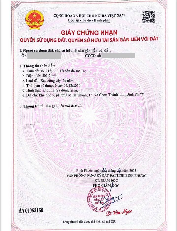 Lô đất Minh Thành - Chơn Thành 500m² giá 500 triệu - Đầu tư sinh lời ngay!