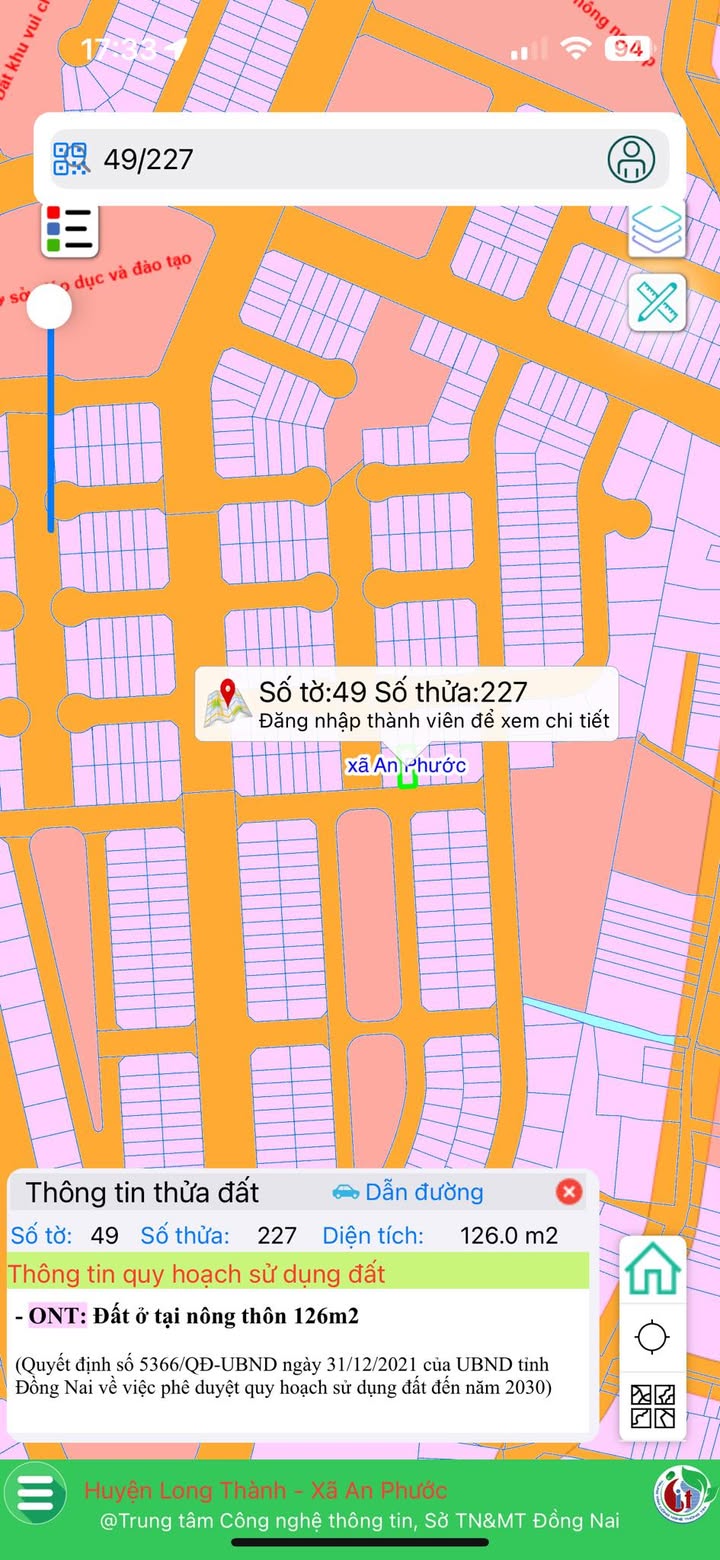 Đất nền An Phước 126m² giá 1.6 tỷ - Sổ đỏ thổ cư 100%