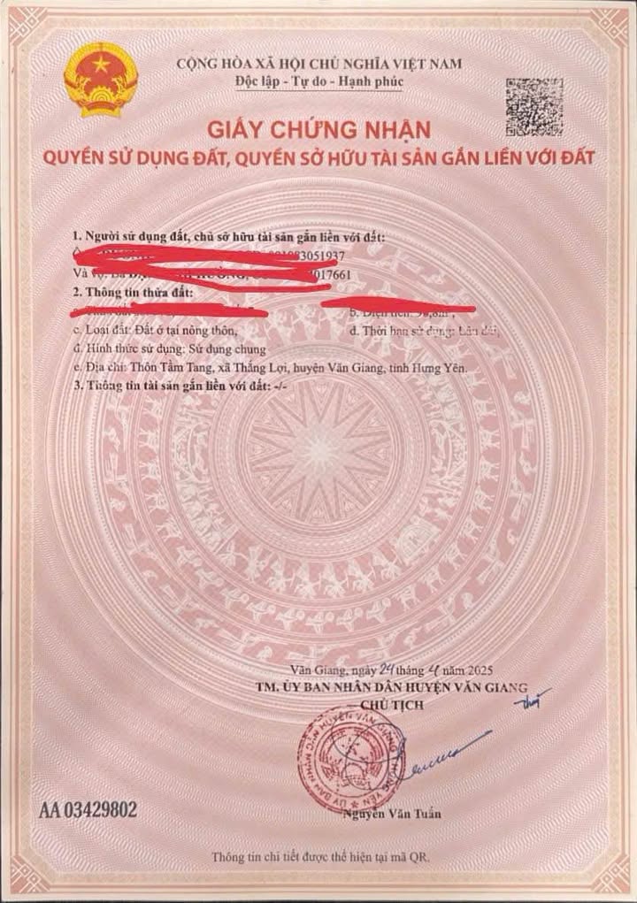 Bán đất tái định cư Vành đai 4, Thắng Lợi, Văn Giang 96.8m² - Đầu tư sinh lời ngay!