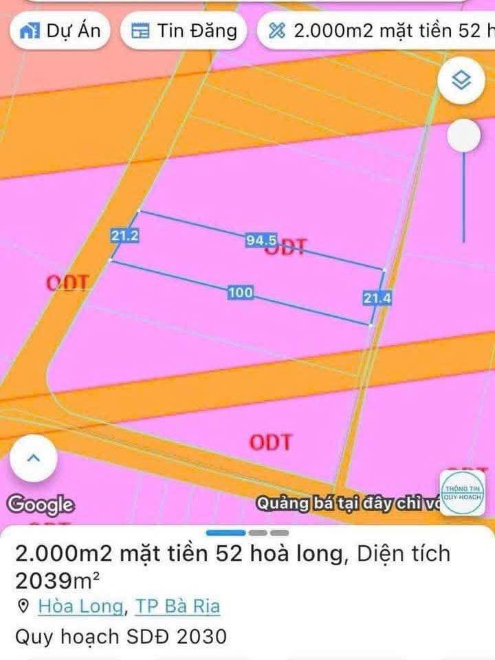 Đất nền Hòa Long Bà Rịa 800m² giá 9 tỷ - Cơ hội đầu tư không thể bỏ qua!