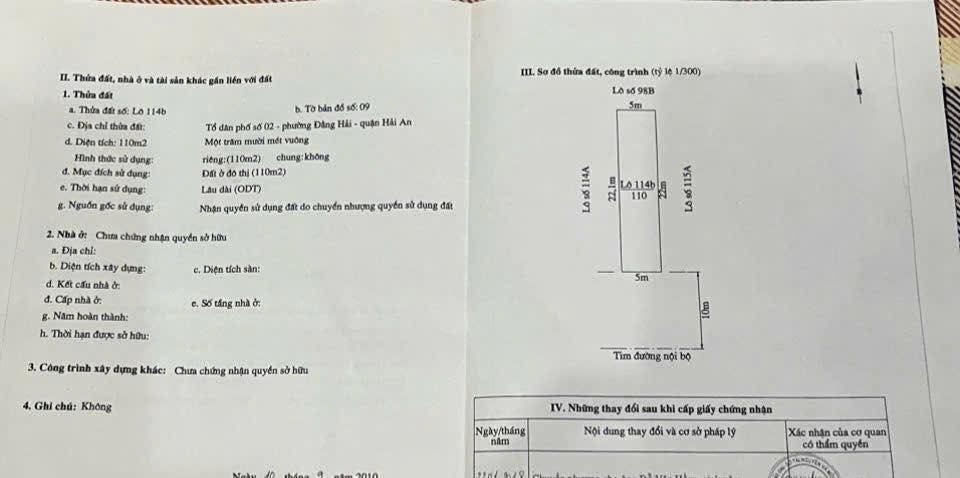 Đất nền Tái định cư Đồng Dứa, Đằng Hải, 110m² giá 4.95 tỷ - Vị trí vàng cho đầu tư!