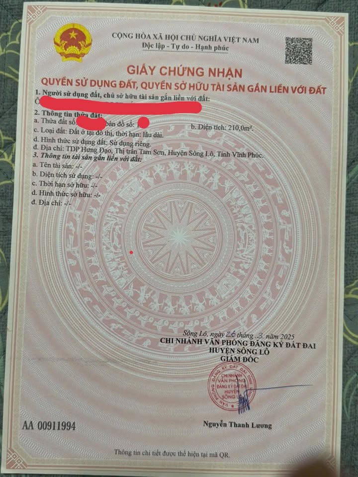 Đất thổ cư Hưng Đạo, Tam Sơn, Cẩm Khê 210m² - Vị trí đắc địa, thông thoáng!