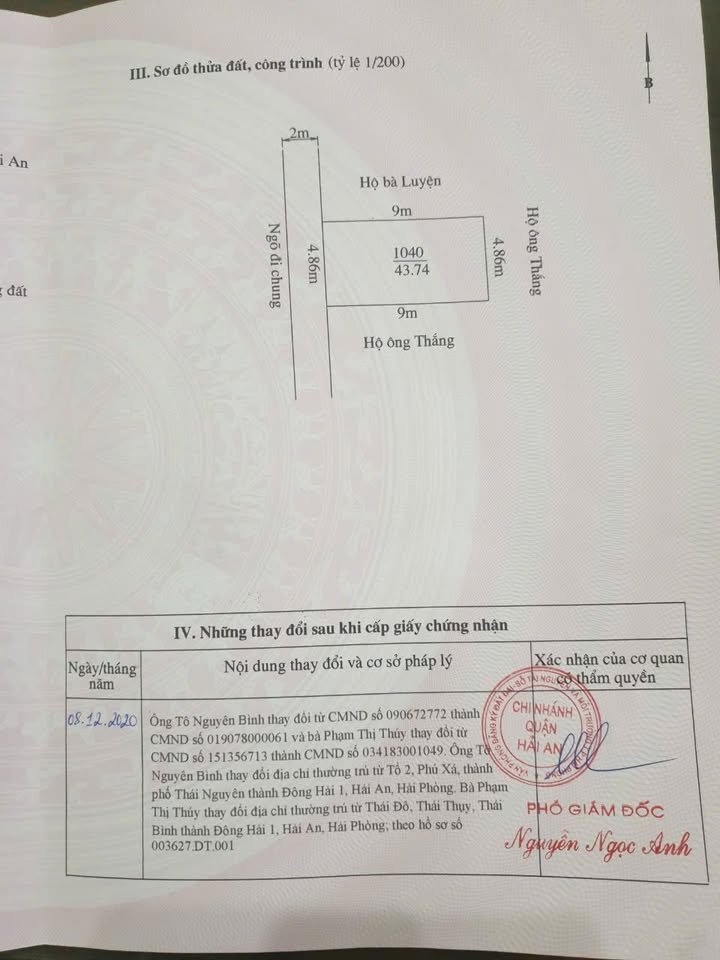 Nhà mặt ngõ Nguyễn Bỉnh Khiêm, Đông Hải 44m² giá 3 tỷ - Chính chủ, ô tô đỗ cửa!