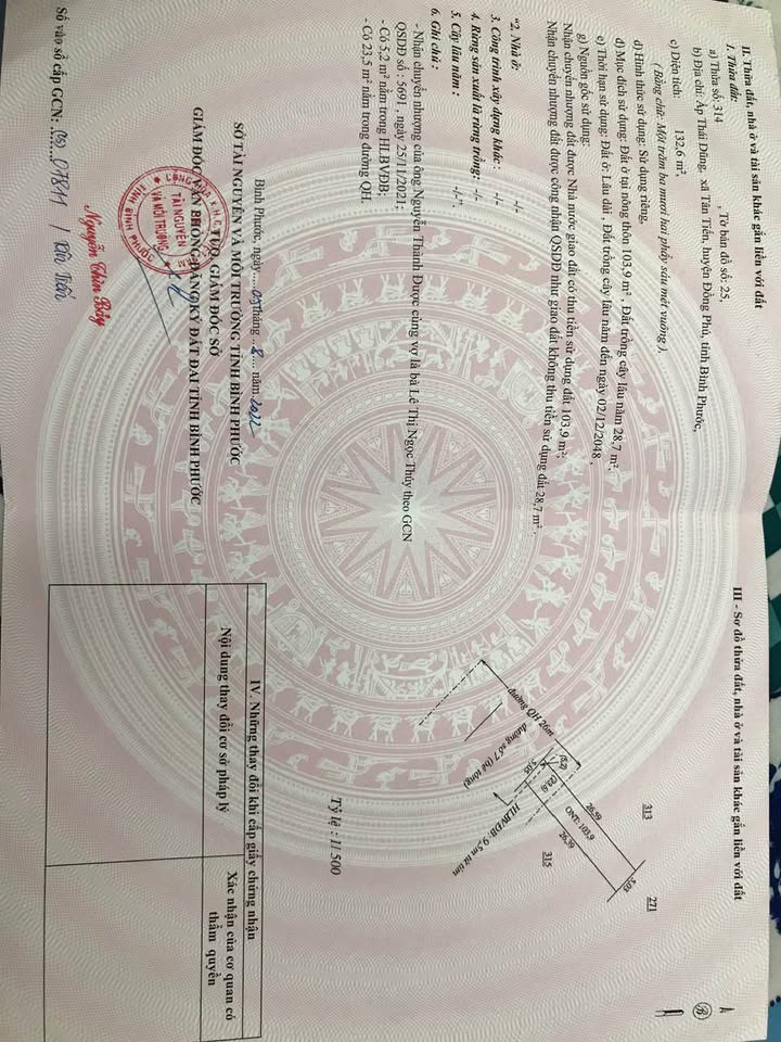 Đất thổ cư 135m² tại mặt tiền đường Tân Tiến, Đồng Phú giá chỉ 600 triệu - Sổ đỏ chính chủ!