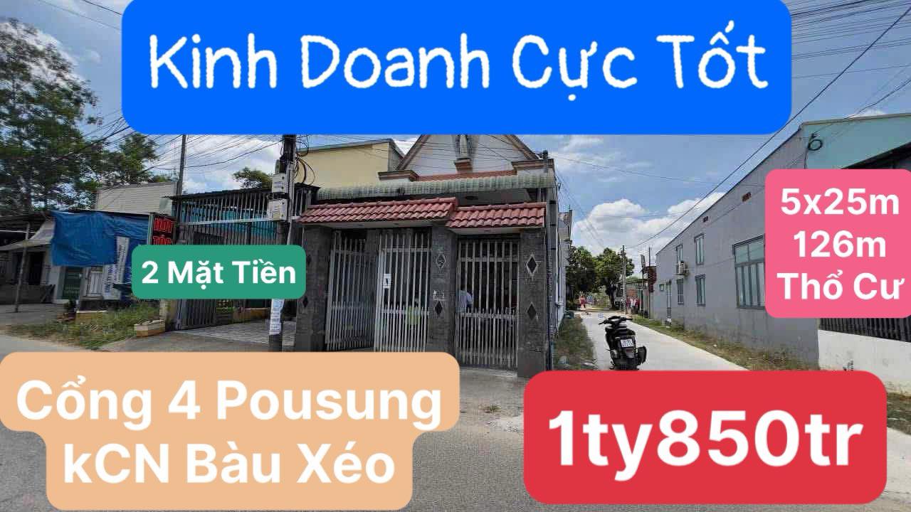 Nhà 2 mặt tiền Hưng Thịnh 126m² giá chỉ 1.85 tỷ - Kinh doanh thuận lợi!