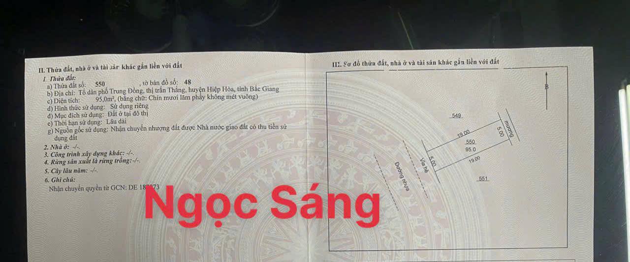 Lô đất Khu dân cư số 3, Bắc Giang 95m² giá 2.7 tỷ - Sổ đỏ chính chủ!