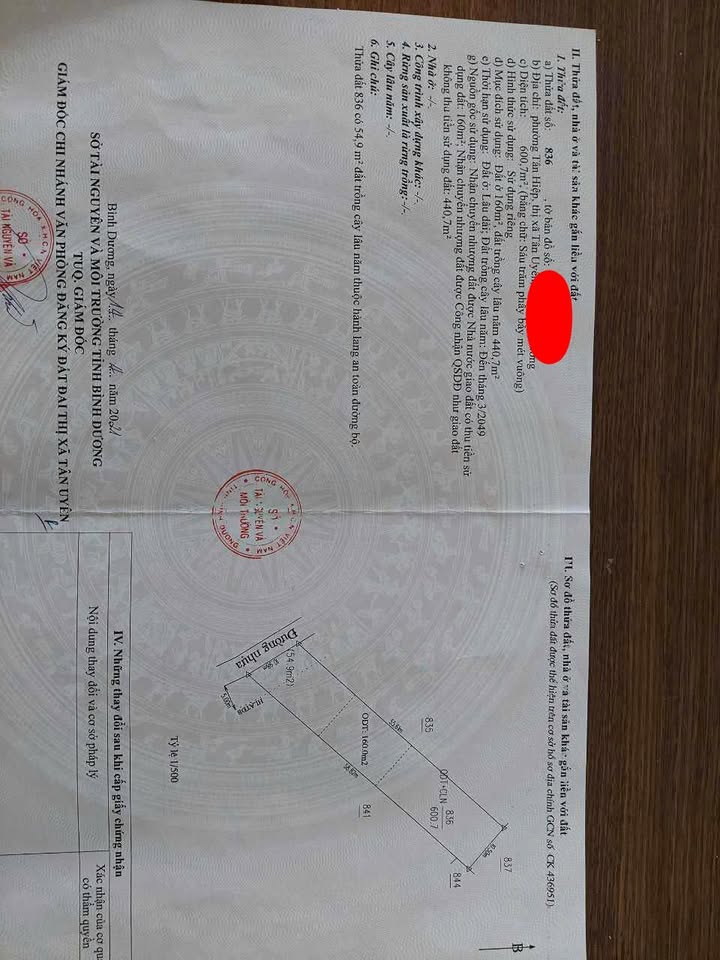 Đất nền Tân Hiệp, Tân Uyên 609m² giá 4 tỷ - Cơ hội đầu tư hấp dẫn!