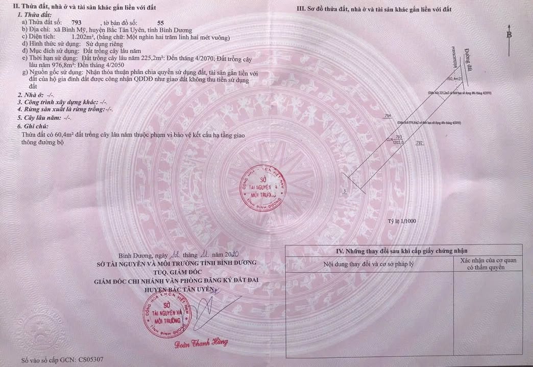 Đất vườn Bình Mỹ Bắc Tân Uyên 1200m² giá 2.3 tỷ - Tiềm năng đầu tư lớn!