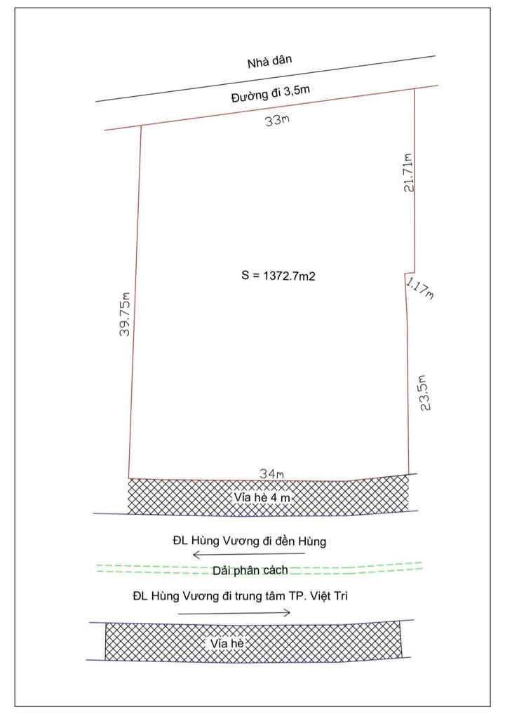 Townhouse Hùng Vương Việt Trì 1373m² giá 41 tỷ - Cơ hội đầu tư tuyệt vời!