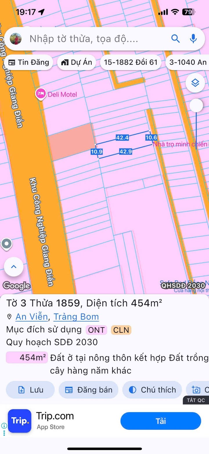 Đất thổ cư An Viễn 420m² giá chỉ 1.88 tỷ - Sổ riêng chính chủ!