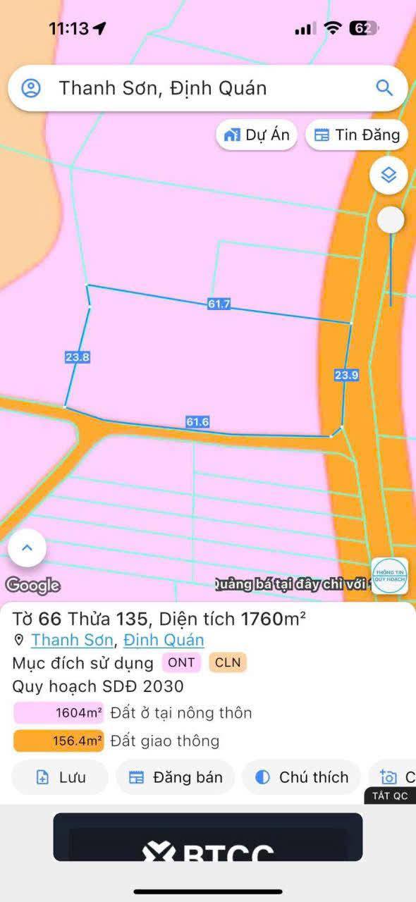 Đất thổ cư Thanh Sơn Định Quán 300m² giá 3 tỷ - Sổ đỏ chính chủ!