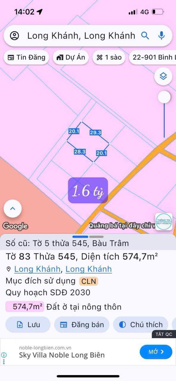 Đất Bàu Trâm Long Khánh 500m² giá 1.6 tỷ - Cơ hội đầu tư tuyệt vời!