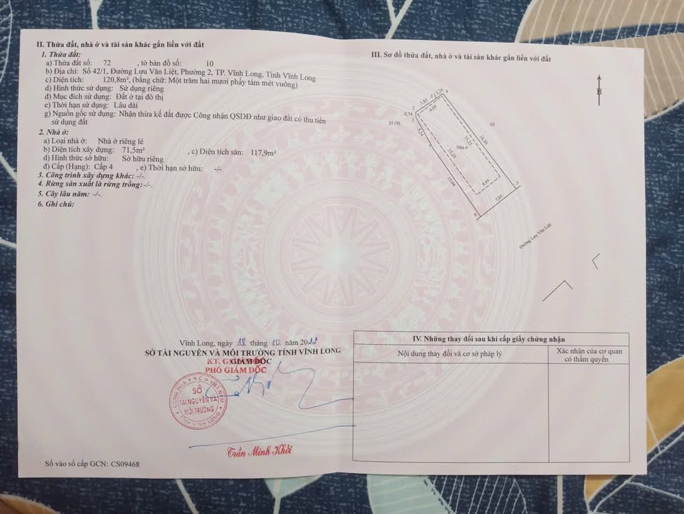 Nhà cấp 4 đường Lưu Văn Liệt, Vĩnh Long 120.8m² giá 11.5 tỷ - Vị trí siêu đẹp, không ngập nước!