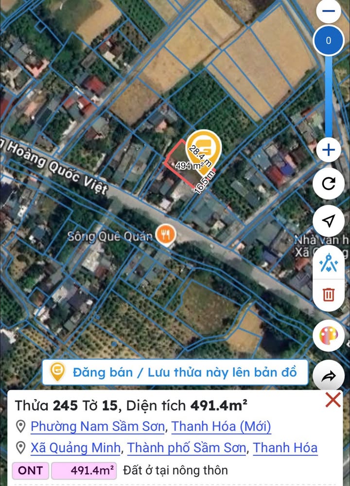 Đất thổ cư 464m² tại phường Nam Sầm Sơn - Giá thỏa thuận hấp dẫn!