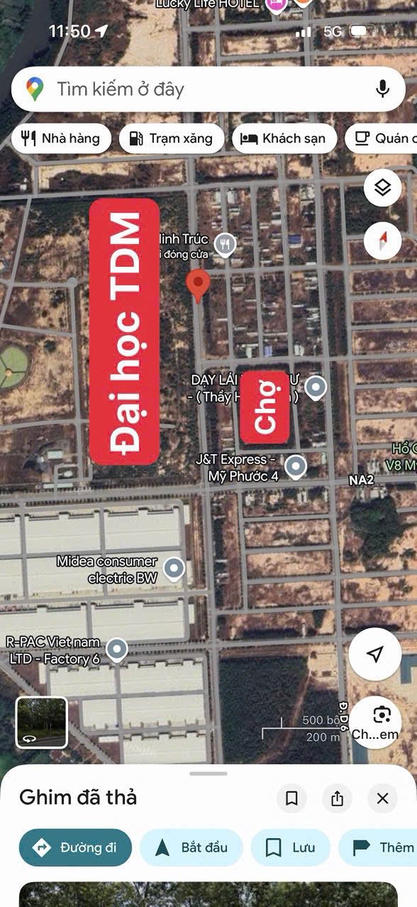 Đất nền liền kề 10m² phường Mỹ Phước, Bến Cát giá chỉ 4 tỷ - Gần trường đại học!