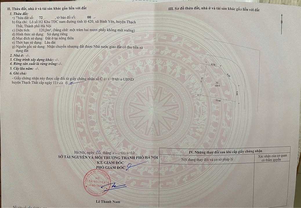 Đất nền Thạch Thất 120m² lô góc Tỉnh Lộ 420 - Cơ hội đầu tư sinh lời!