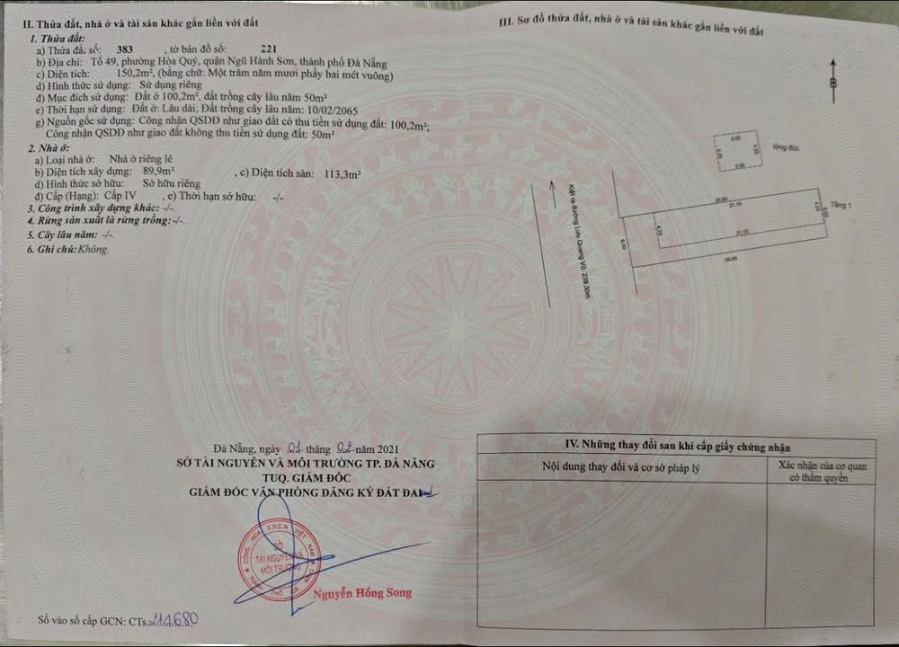 Đất kèm Nhà 150m² tại Ngũ Hành Sơn, Đà Nẵng - Giá chỉ 3.7 tỷ, ô tô chạy vèo vèo!