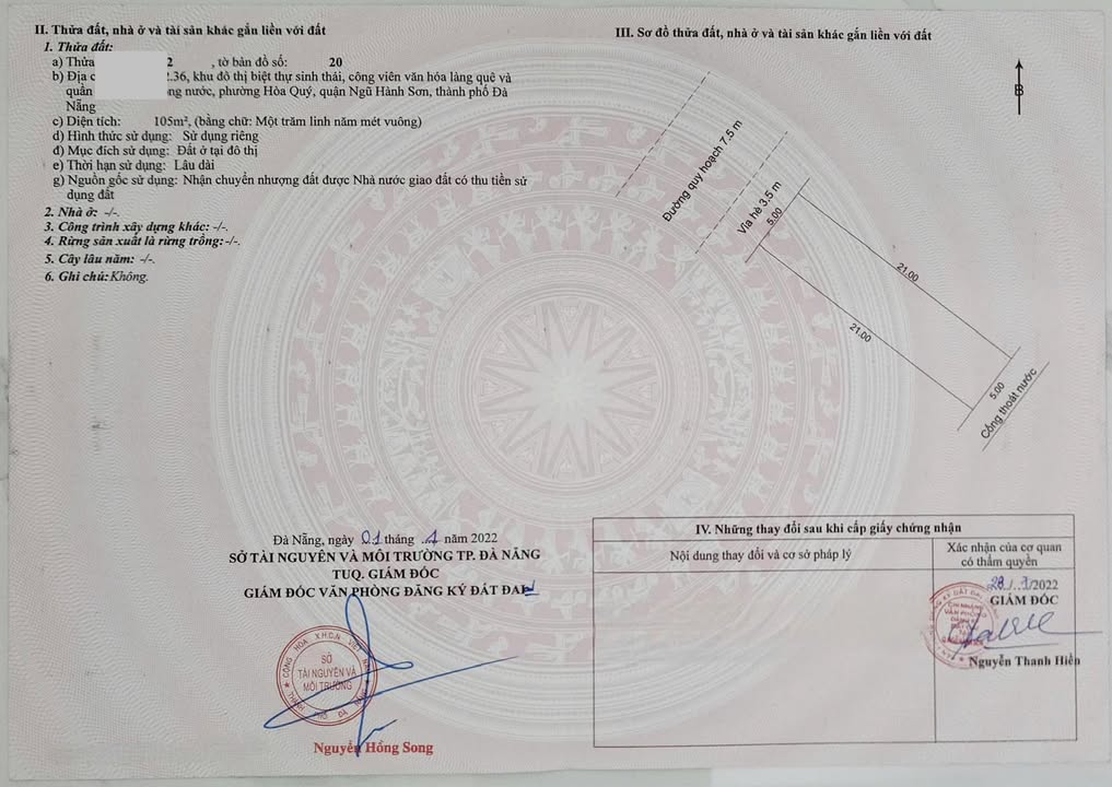 Đất nền đường Hói Kiểng 7, Đà Nẵng 125m² giá 5.5 tỷ - Đầu tư sinh lời ngay!