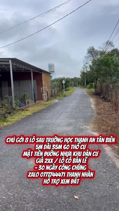 Đất nền Thạnh An, Tân Biên 175m² giá chỉ 200 triệu - Cơ hội đầu tư hiếm có!