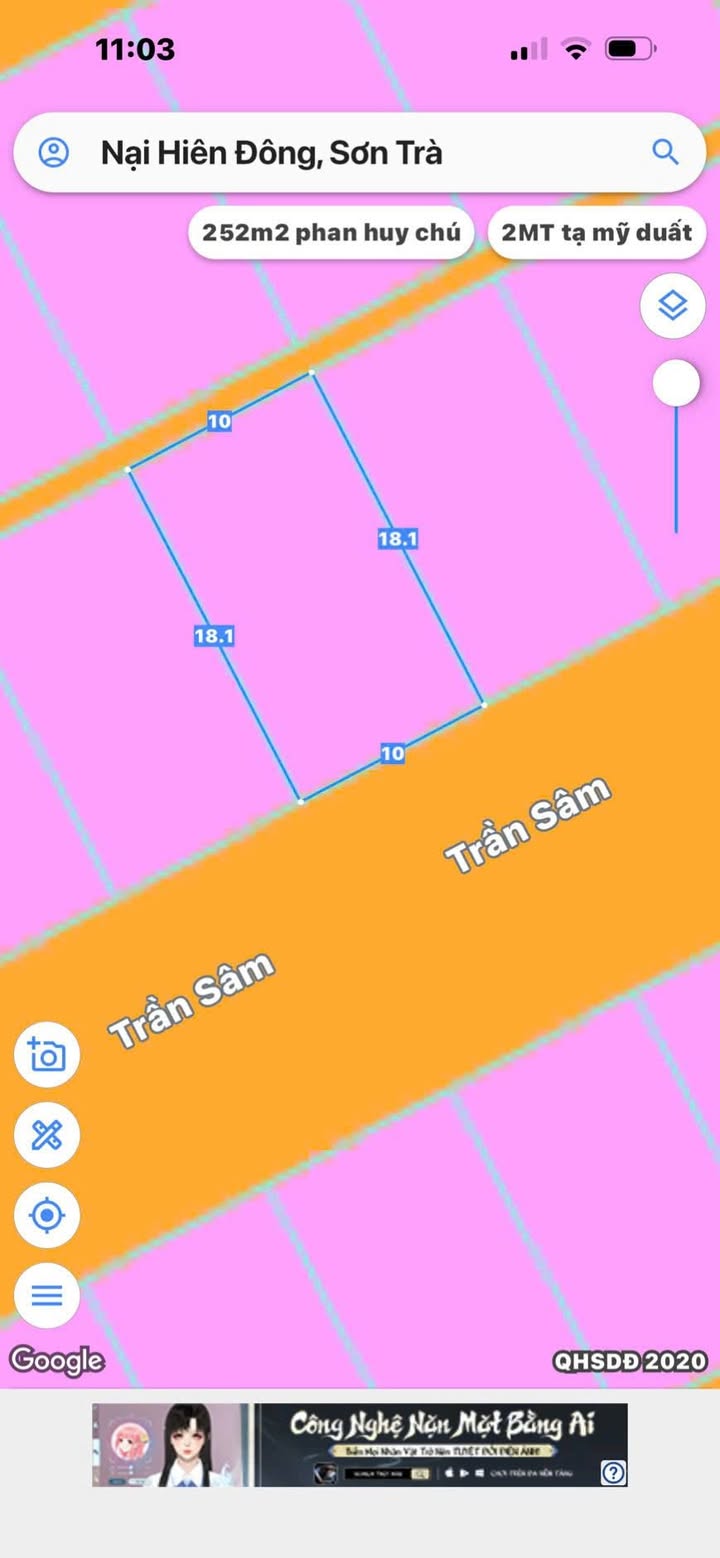 Đất biệt thự mặt tiền đường Trần Sâm, quận Sơn Trà, Đà Nẵng - 180m² giá chỉ 14.76 tỷ!