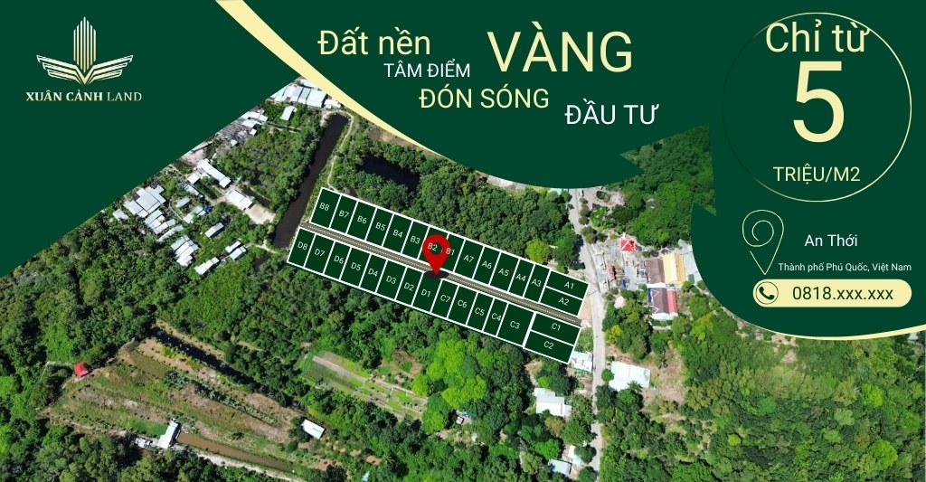 Đất nền An Thới Phú Quốc 275m² - Sổ đỏ chính chủ, đầu tư tiềm năng!