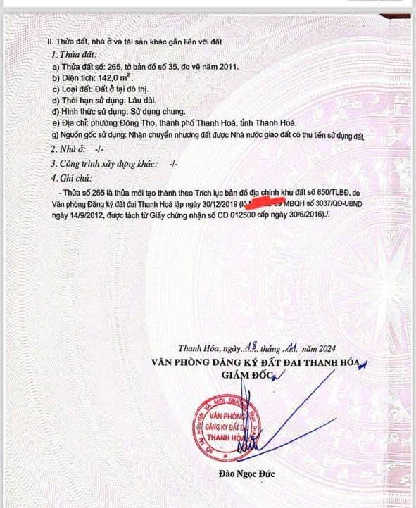 Lô đất 142m² đường Võ Nguyên Lượng, Đông Thọ - Sổ đỏ chính chủ, giá 6 tỷ!