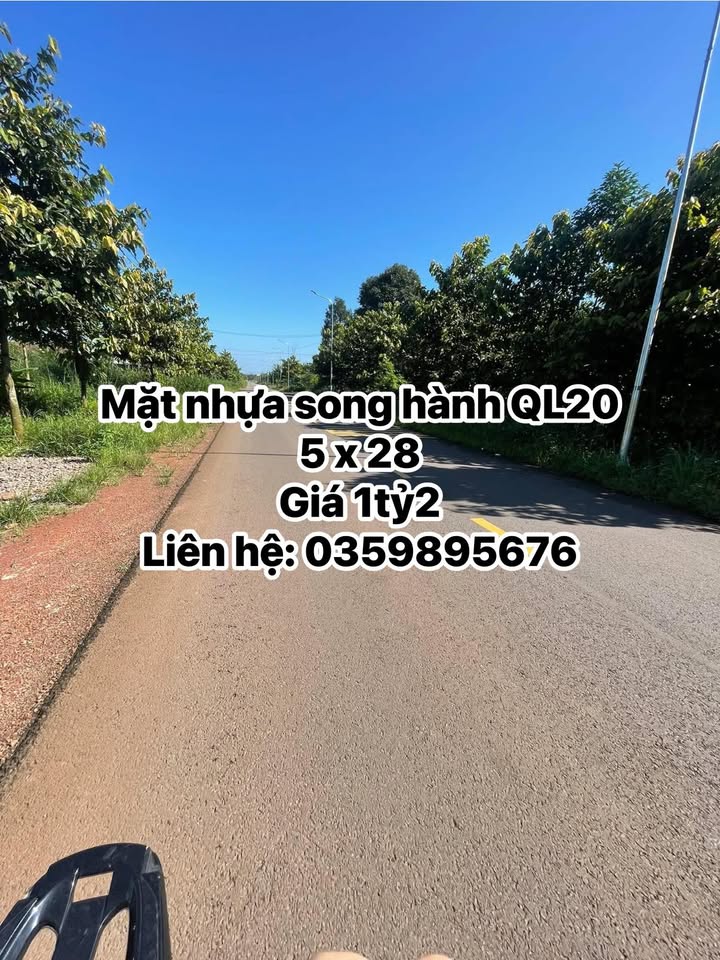 Đất nền đường Song Hành QL20, 140m² giá chỉ 1.2 tỷ - Cơ hội đầu tư không thể bỏ qua!