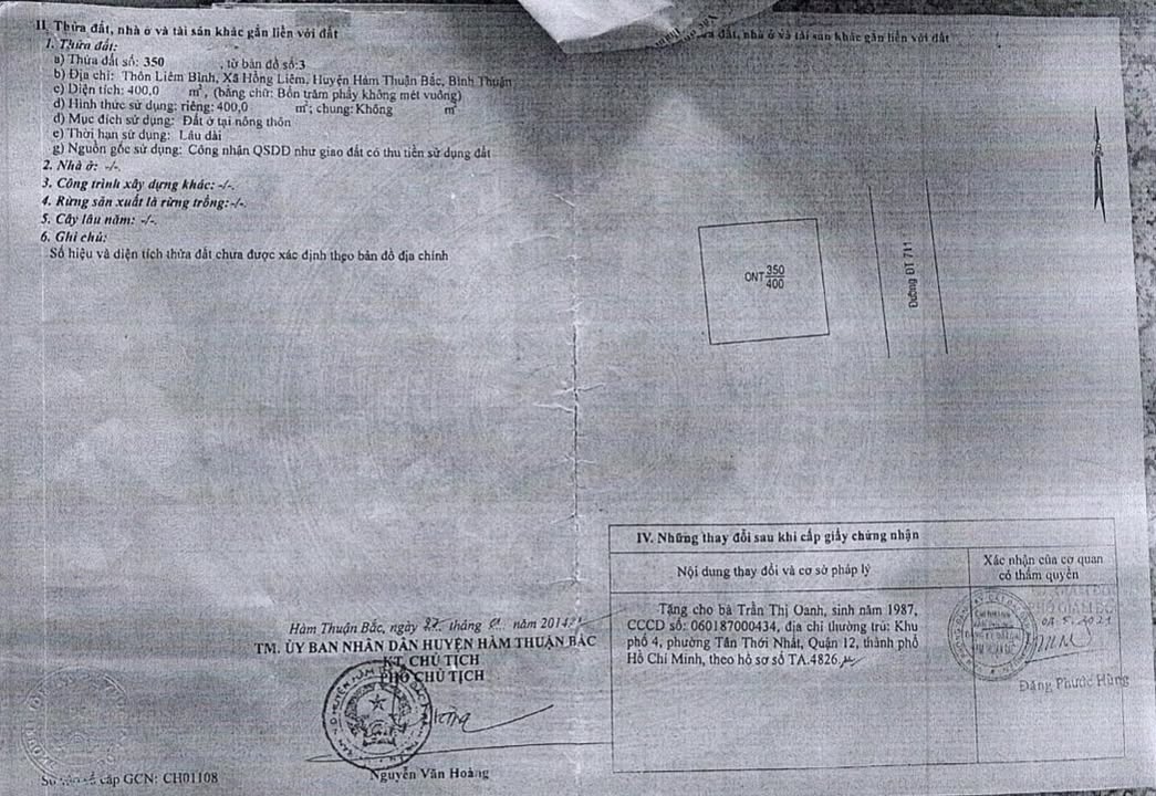 Đất thổ cư Hồng Liêm 400m² giá 645 triệu - Đầu tư sinh lời ngay!