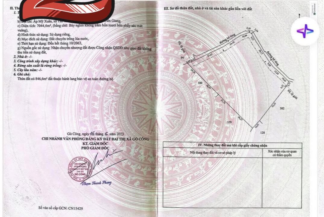 Đất ruộng 7044m² phường Sơn Qui, Gò Công - Giá chỉ 4.226 tỷ!